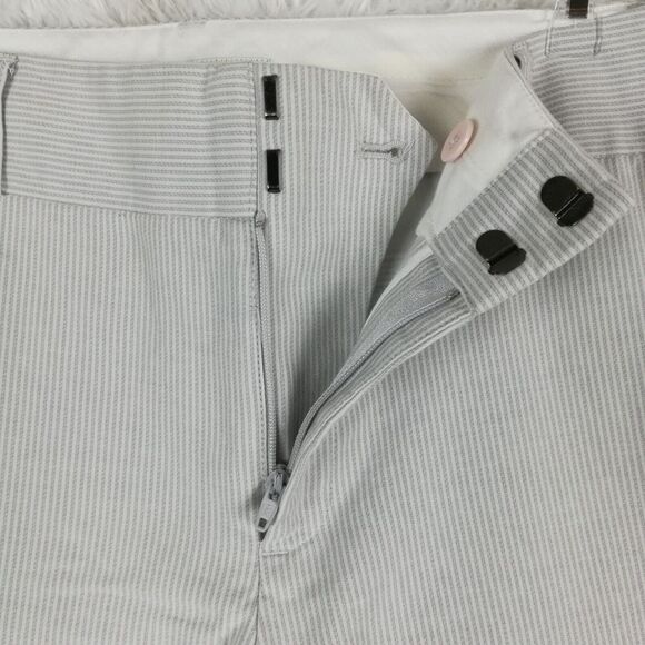 Banana Republic Womens Pants Martin Fit Straight Leg Gray Pinstripe Mid Rise 10 - Picture 3 of 14